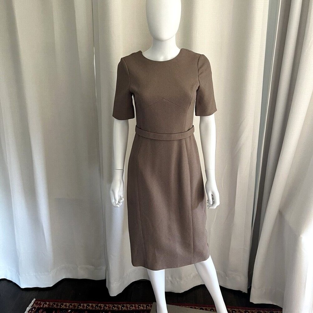 Jason Wu Beige Structured Sheath Short Sleeve Dre… - image 1